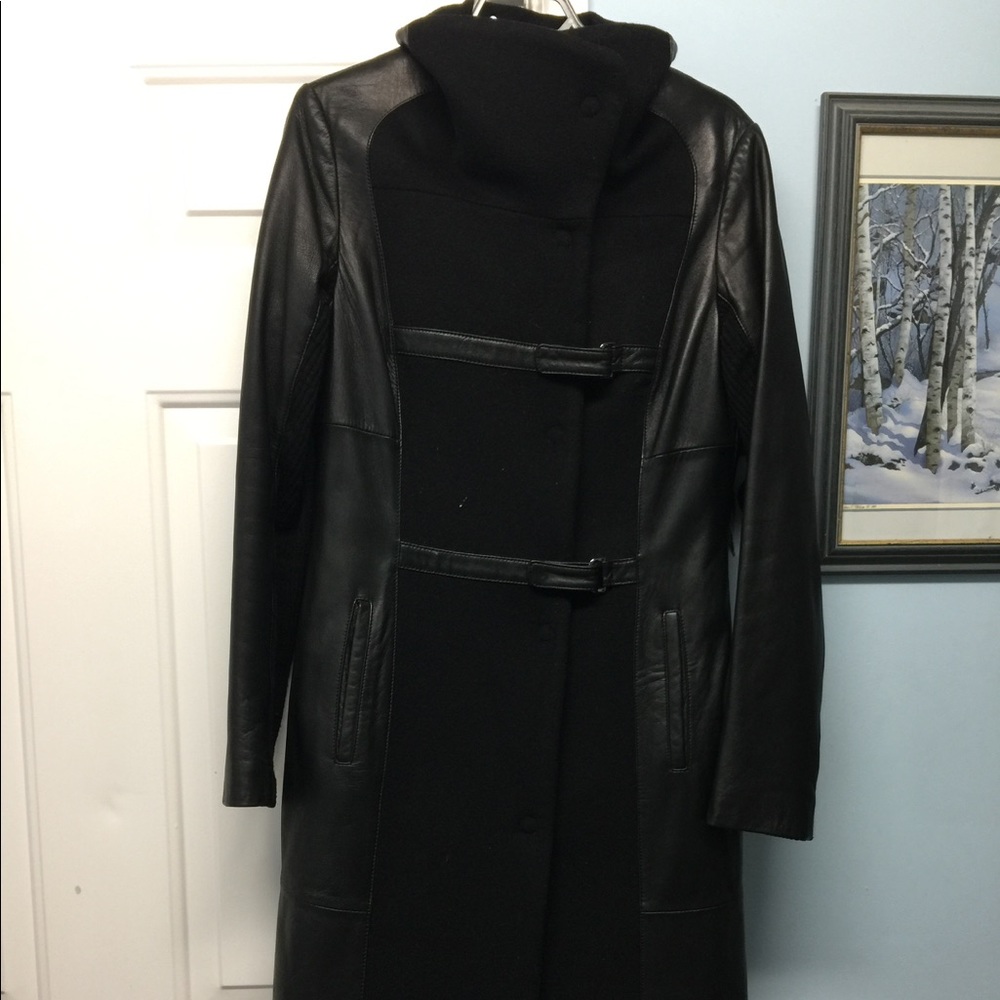 Black leather coat